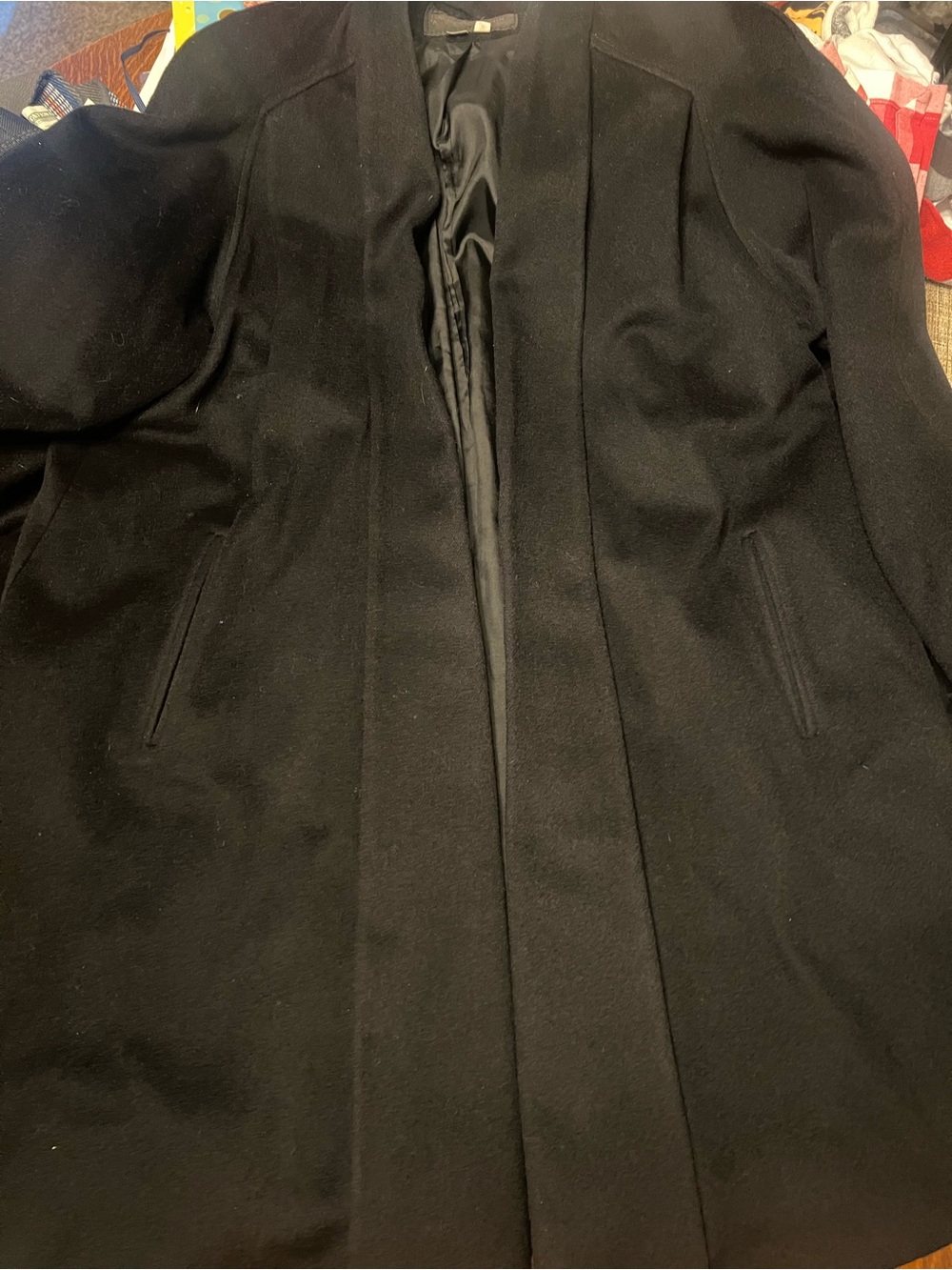 Women’s David Benjamin Black Wool Overcoat - Classic Tailored Coat